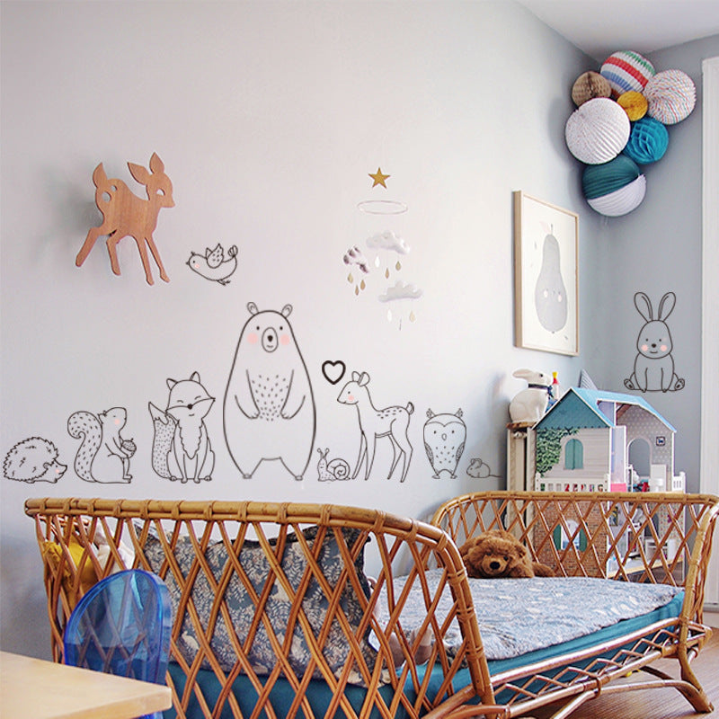 Cute Cartoon Animal Children's Room Stickers